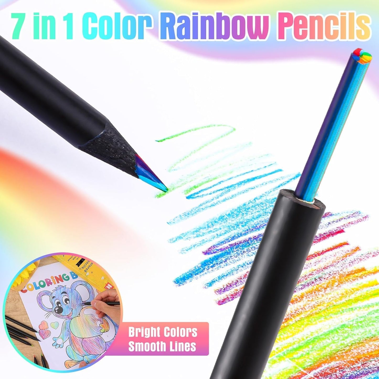 Rainbow Pencil Set for Drawing & Coloring.