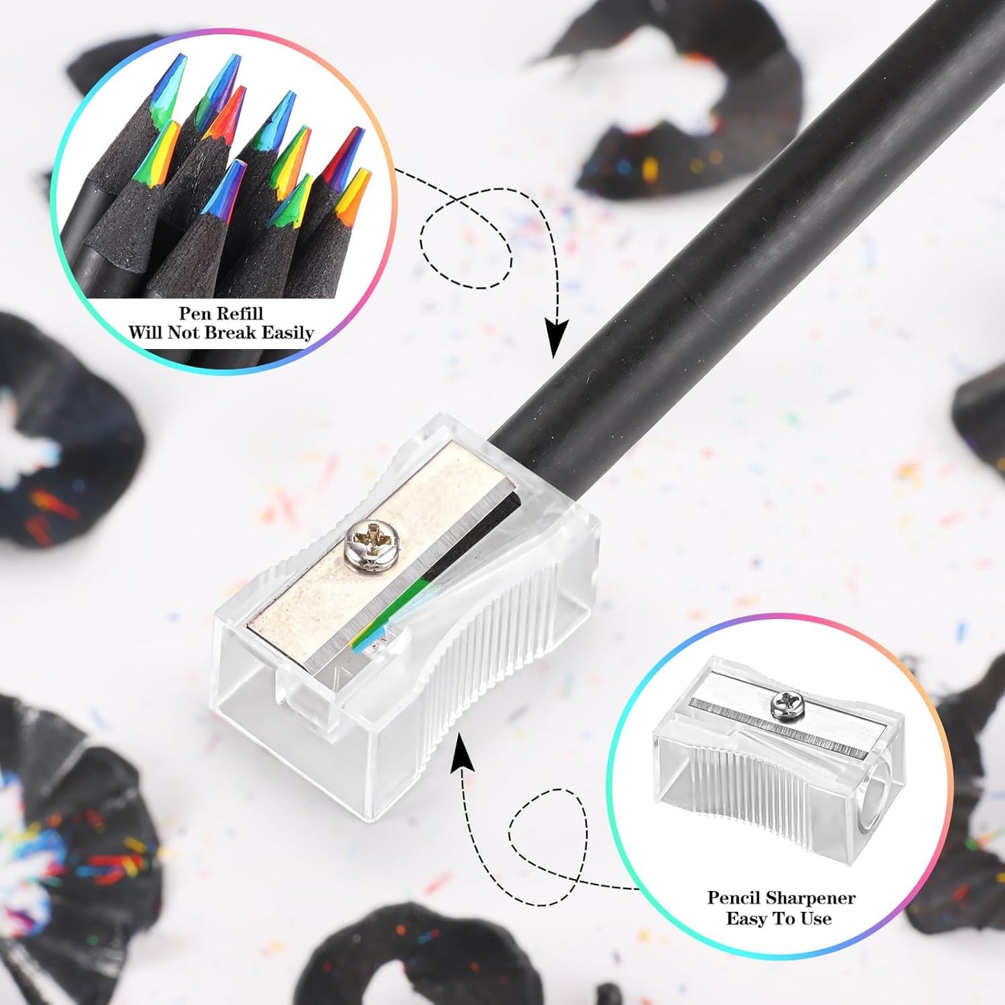 Rainbow Pencil Set for Drawing & Coloring.